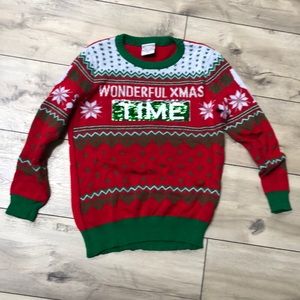 Wonderful Xmas Time/Wine Ugly Christmas Sweater